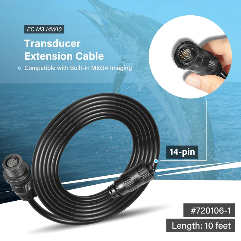 Fish Finder Cable - Przedłużacz przetwornika 3m (10 stóp) 14-pinowy,
