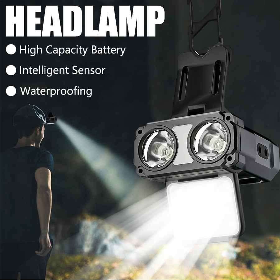 Fishing Light - Latarka czołowa LED COB z klipsem,